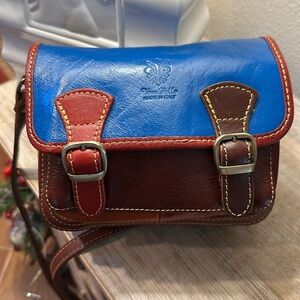 Vera Pelle Multi Colored Small Crossbody Purse